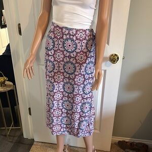 Loft Geometric Patterned Wrap Skirt